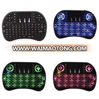 i8 2.4GHz 3 changing color Backlit Remote Keyboard Touchpad for TV box Mobile