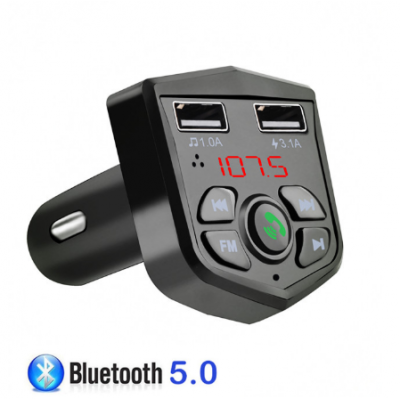 Handsfree Car Kit FM Transmitter 3.1A Quick Dual USB Charger LCD Digital Voltmeter TF Card U disk AUX Player